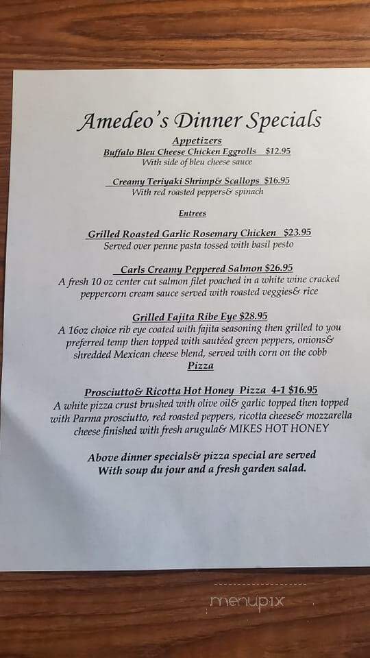 Amedeo's - Holyoke, MA menu_pic