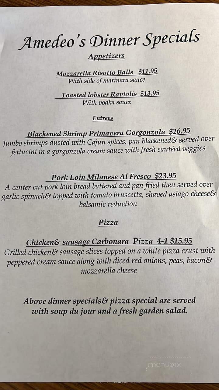 Amedeo's - Holyoke, MA menu_pic