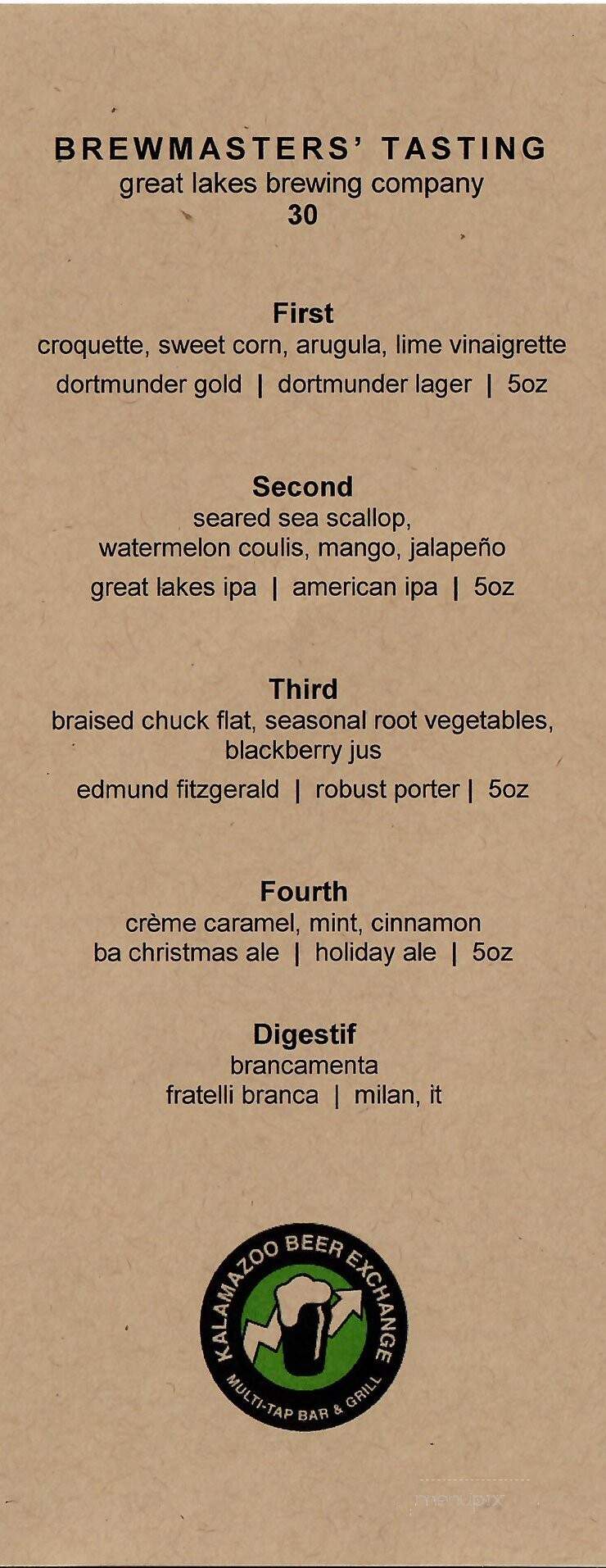 Kalamazoo Beer Exchange - Kalamazoo, MI menu_pic
