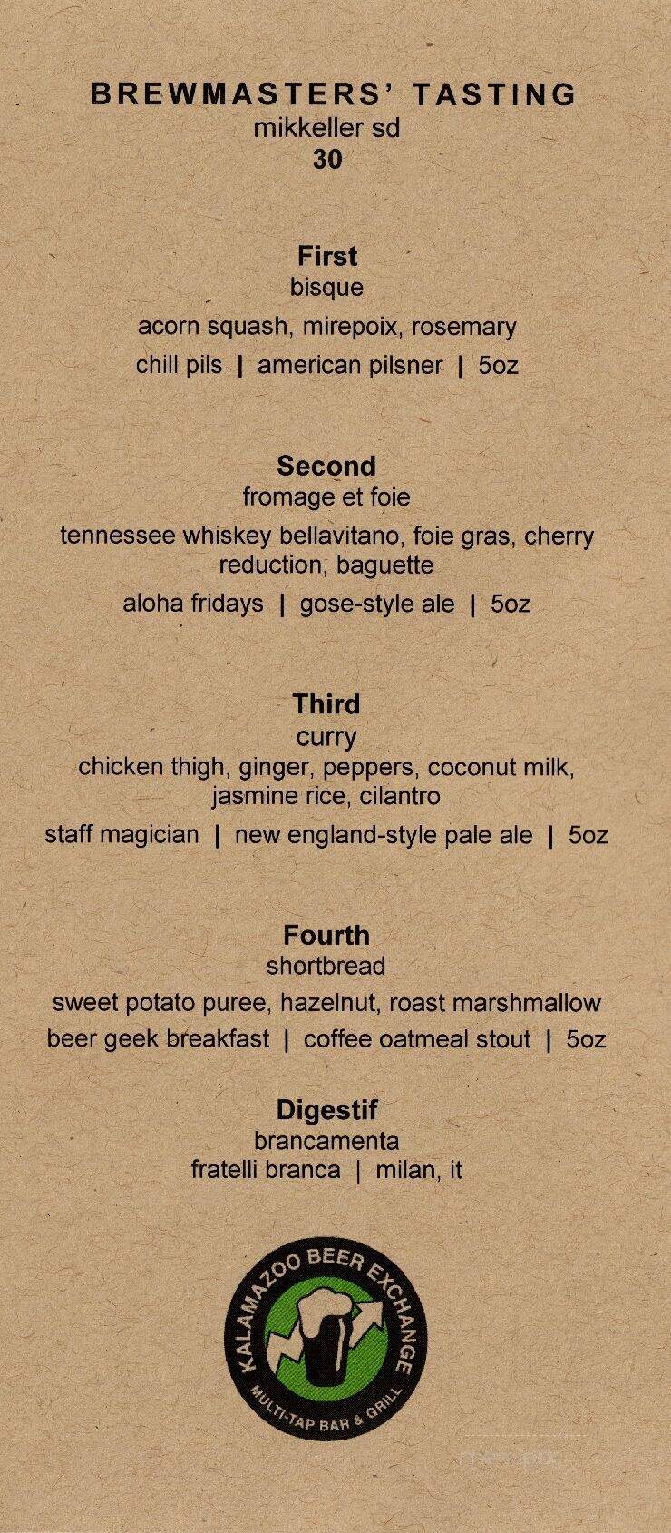 Kalamazoo Beer Exchange - Kalamazoo, MI menu_pic