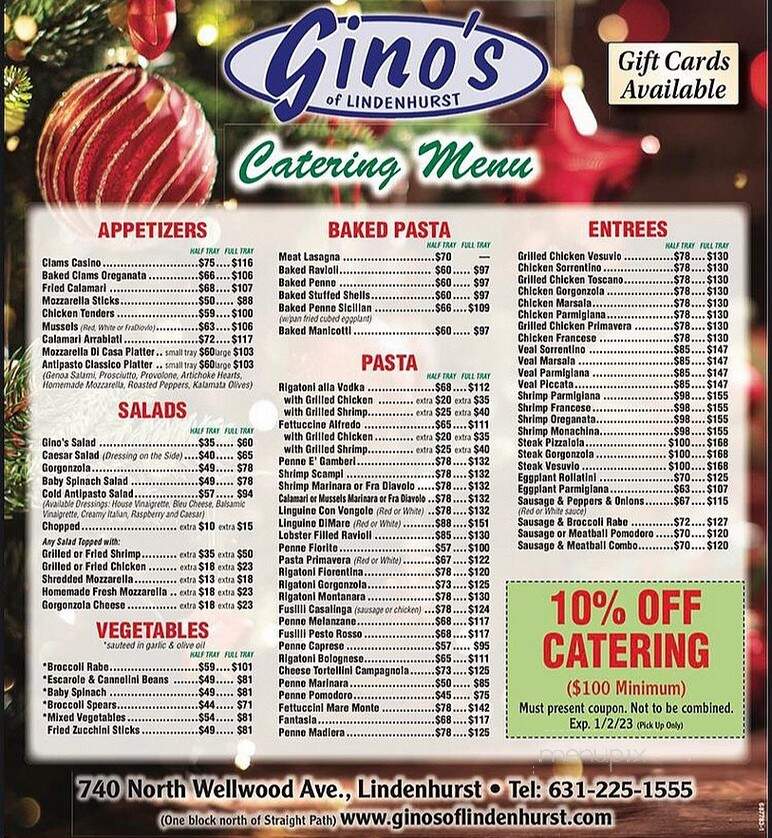 Ginos of Lindenhurst - Lindenhurst, NY menu_pic