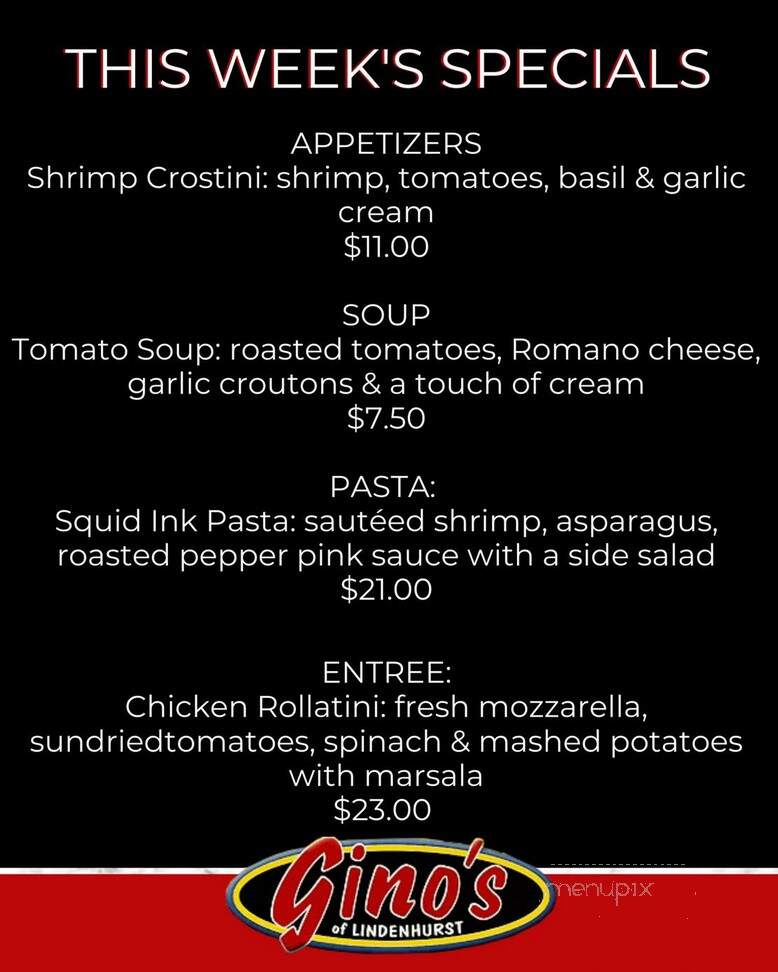 Ginos of Lindenhurst - Lindenhurst, NY menu_pic