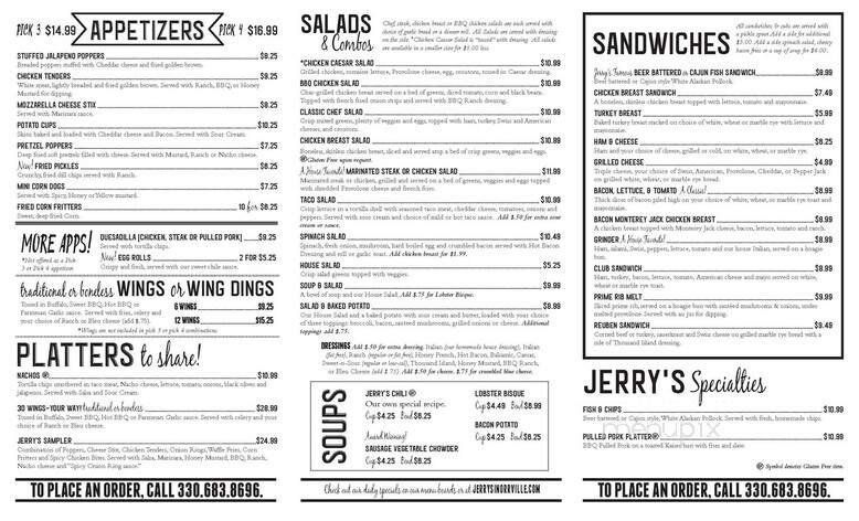 Jerry's Cafe - Orrville, OH menu_pic