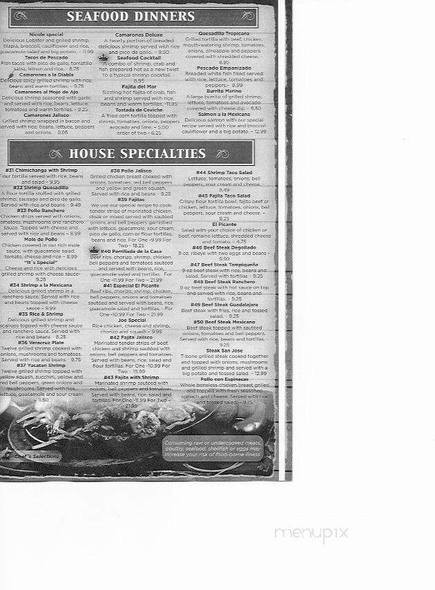 El Picante - Maineville, OH menu_pic
