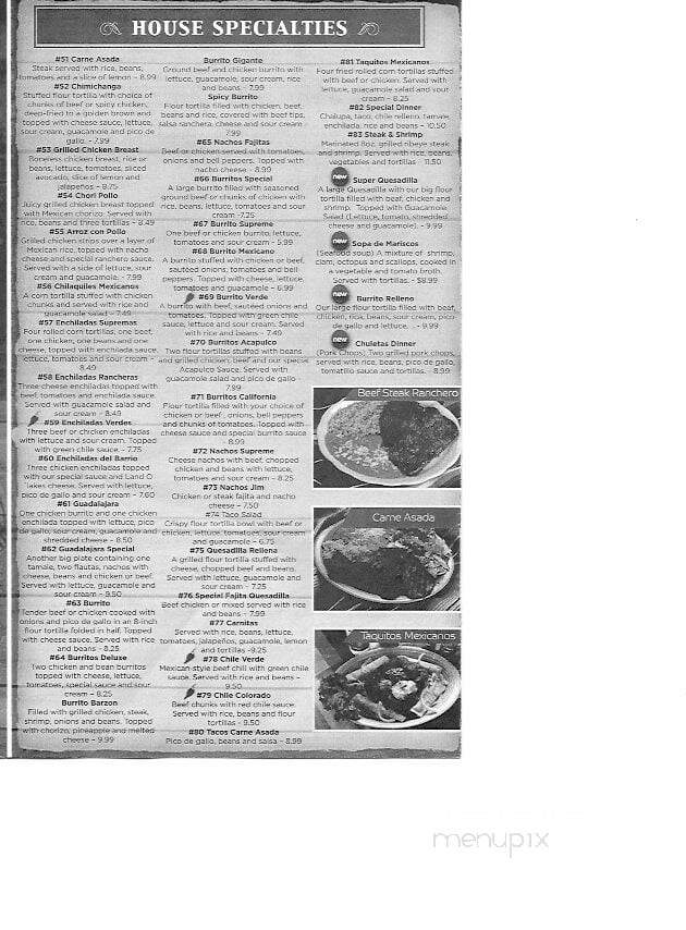 El Picante - Maineville, OH menu_pic