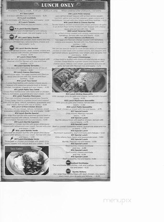 El Picante - Maineville, OH menu_pic