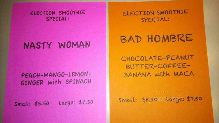 Smoothy Booty Cafe - Wakefield, RI menu_pic