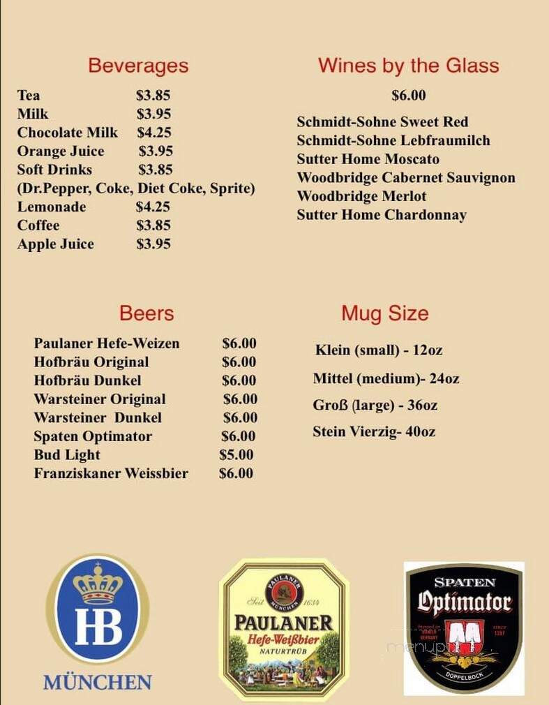 Little Germany - Fort Worth, TX menu_pic