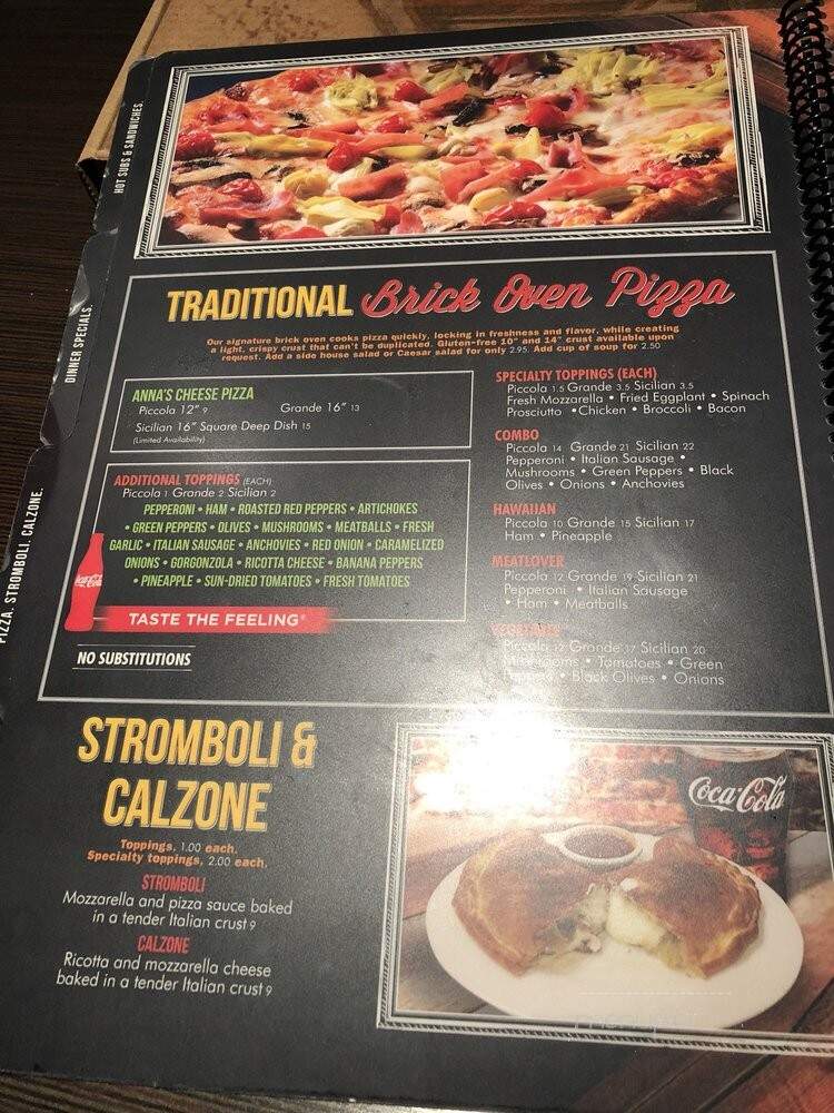 Anna's brick oven pizza and pasta - Williamsburg, VA menu_pic