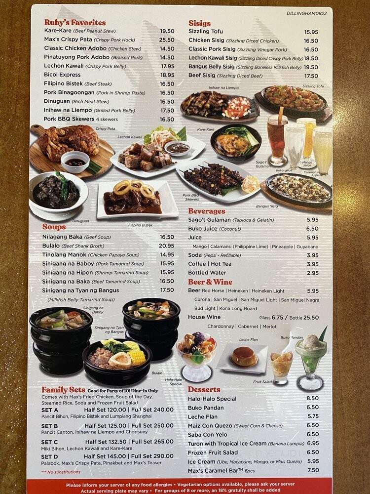 Max's Of Manila - Honolulu, HI menu_pic