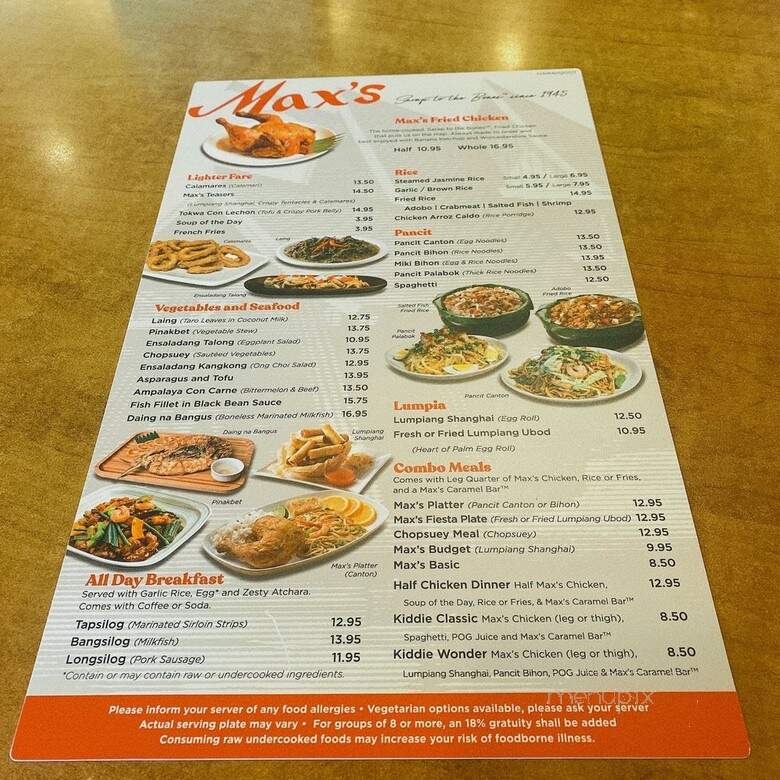 Max's Of Manila - Honolulu, HI menu_pic