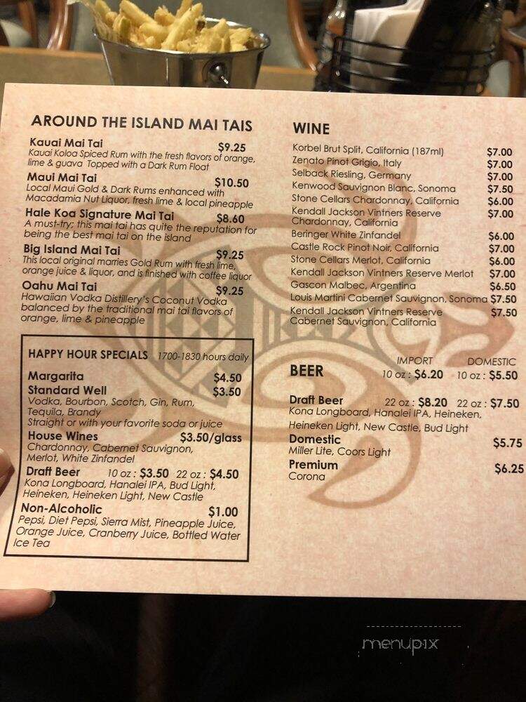 Hale Koa Hotel - Honolulu, HI menu_pic