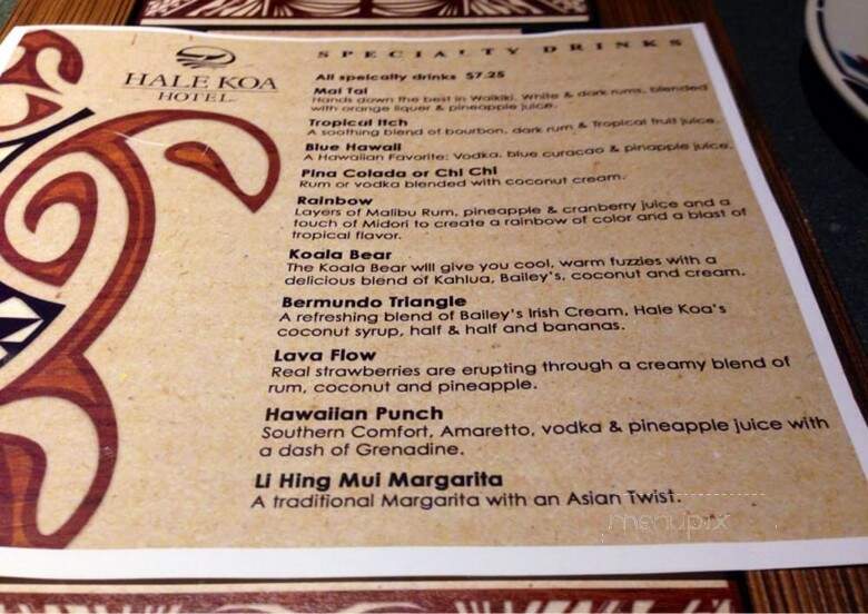 Hale Koa Hotel - Honolulu, HI menu_pic