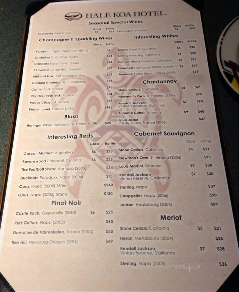 Hale Koa Hotel - Honolulu, HI menu_pic