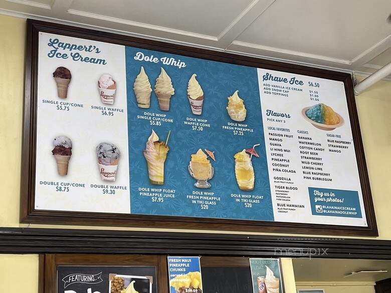 Lappert's Ice Cream - Lahaina, HI menu_pic
