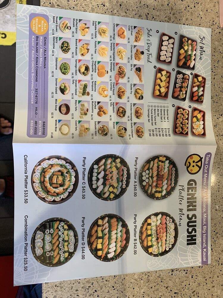 Genki Sushi - Kahului, HI menu_pic