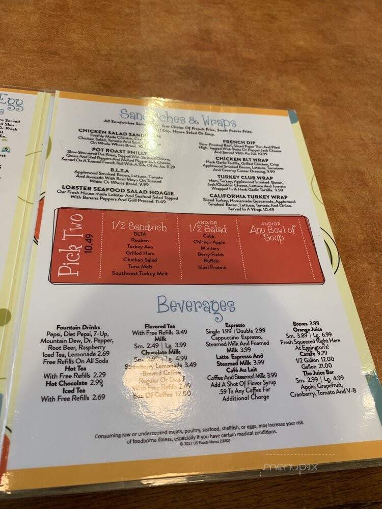 Eggington's Restaurant - Casper, WY menu_pic