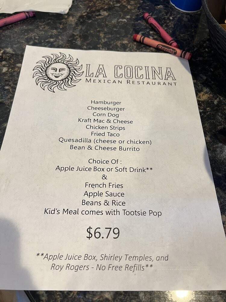 La Cocina - Casper, WY menu_pic