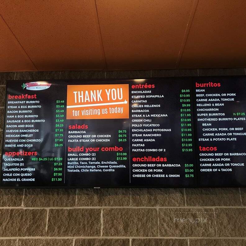 Tortilla Factory - Cheyenne, WY menu_pic