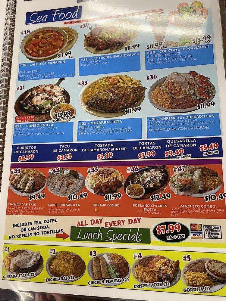 Ranchito Taqueria & Restaurant - Houston, TX menu_pic