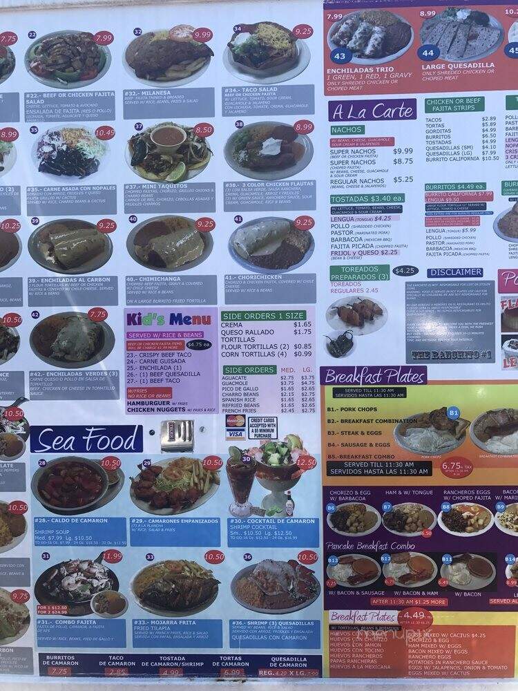 Ranchito Taqueria & Restaurant - Houston, TX menu_pic
