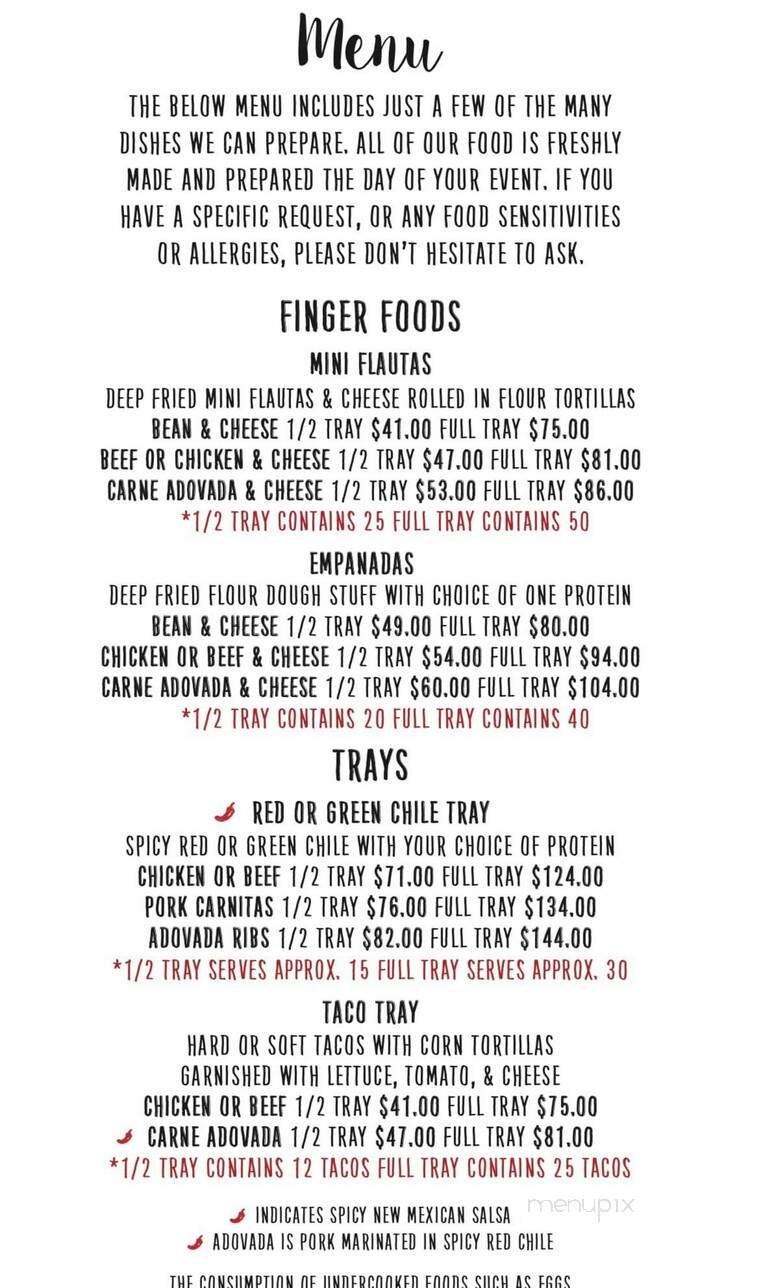 Los Dos Molinos - Mesa, AZ menu_pic