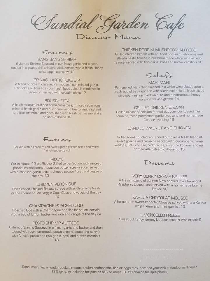 sundial cafe july 4th