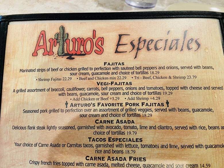 Arturos Mexican Restaurant - Chino Valley, AZ menu_pic