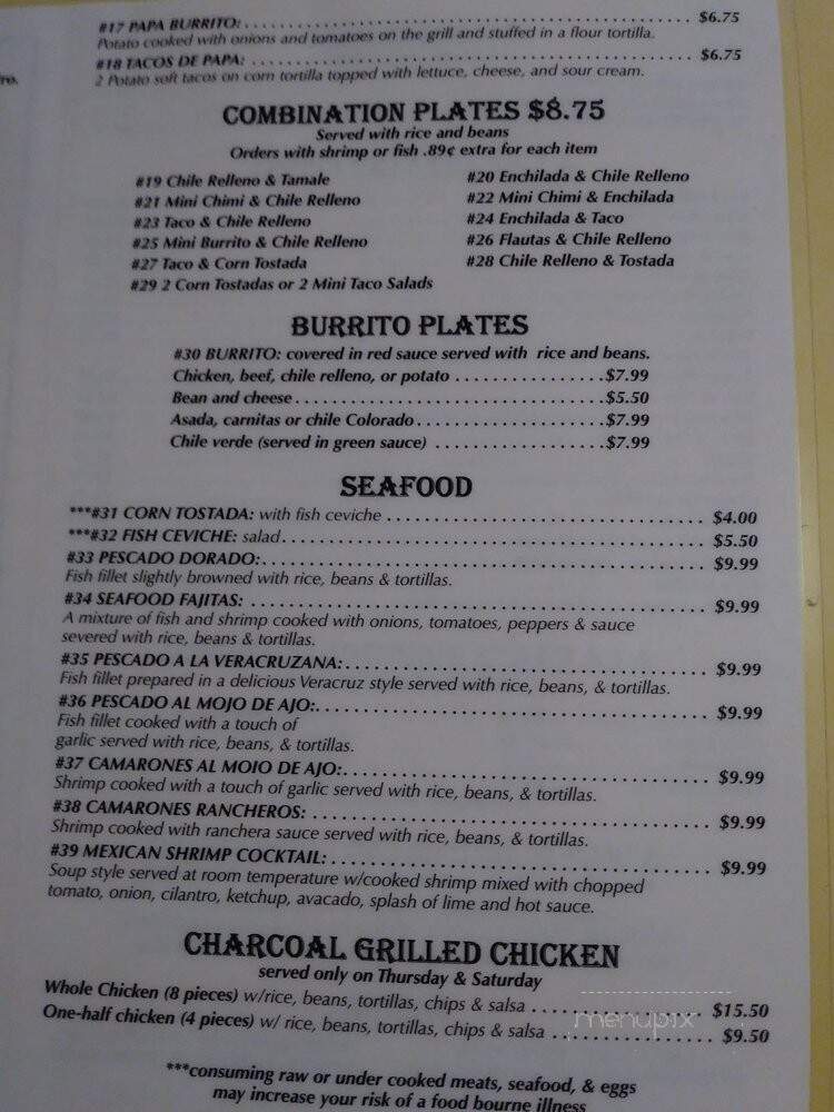Maya Mexican Food To Go - Prescott Valley, AZ menu_pic