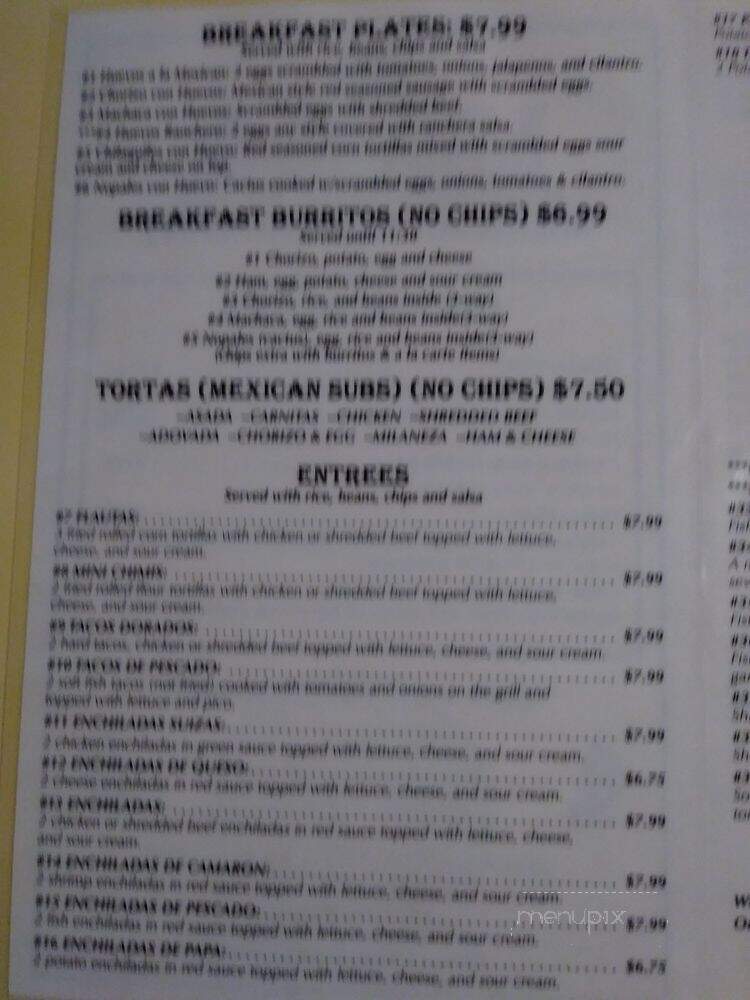 Maya Mexican Food To Go - Prescott Valley, AZ menu_pic