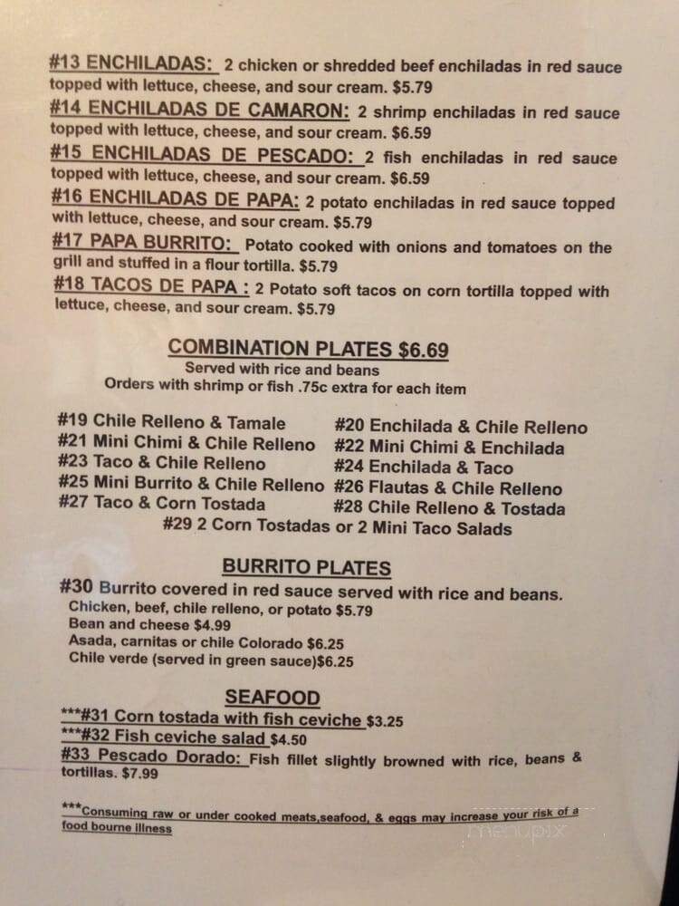 Maya Mexican Food To Go - Prescott Valley, AZ menu_pic