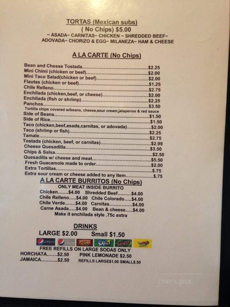 Maya Mexican Food To Go - Prescott Valley, AZ menu_pic
