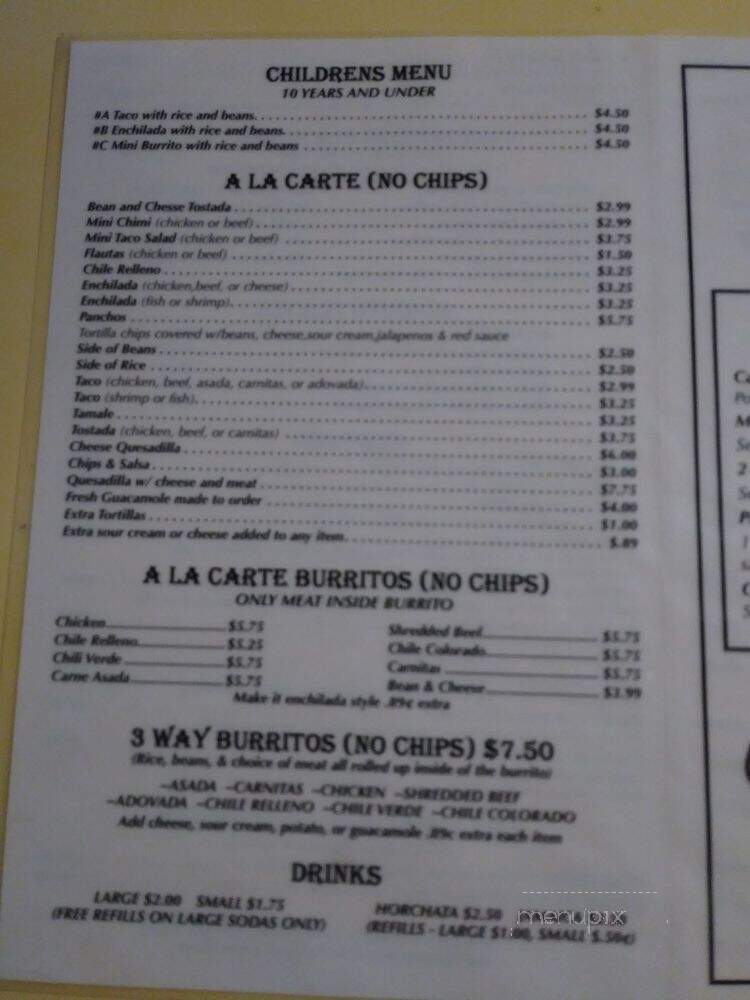 Maya Mexican Food To Go - Prescott Valley, AZ menu_pic