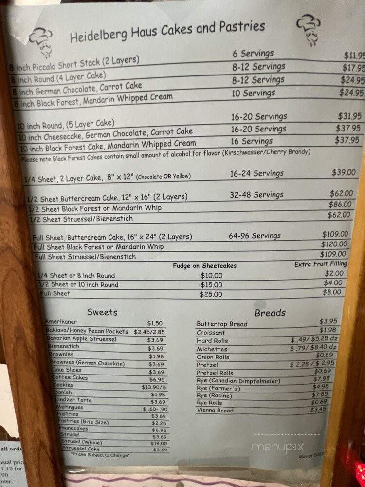Heidelberg Haus Gift Boutique - Indianapolis, IN menu_pic