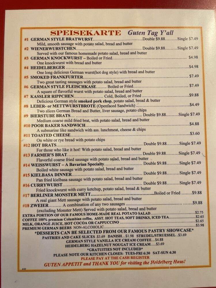 Heidelberg Haus Gift Boutique - Indianapolis, IN menu_pic