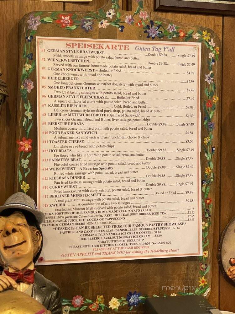 Heidelberg Haus Gift Boutique - Indianapolis, IN menu_pic