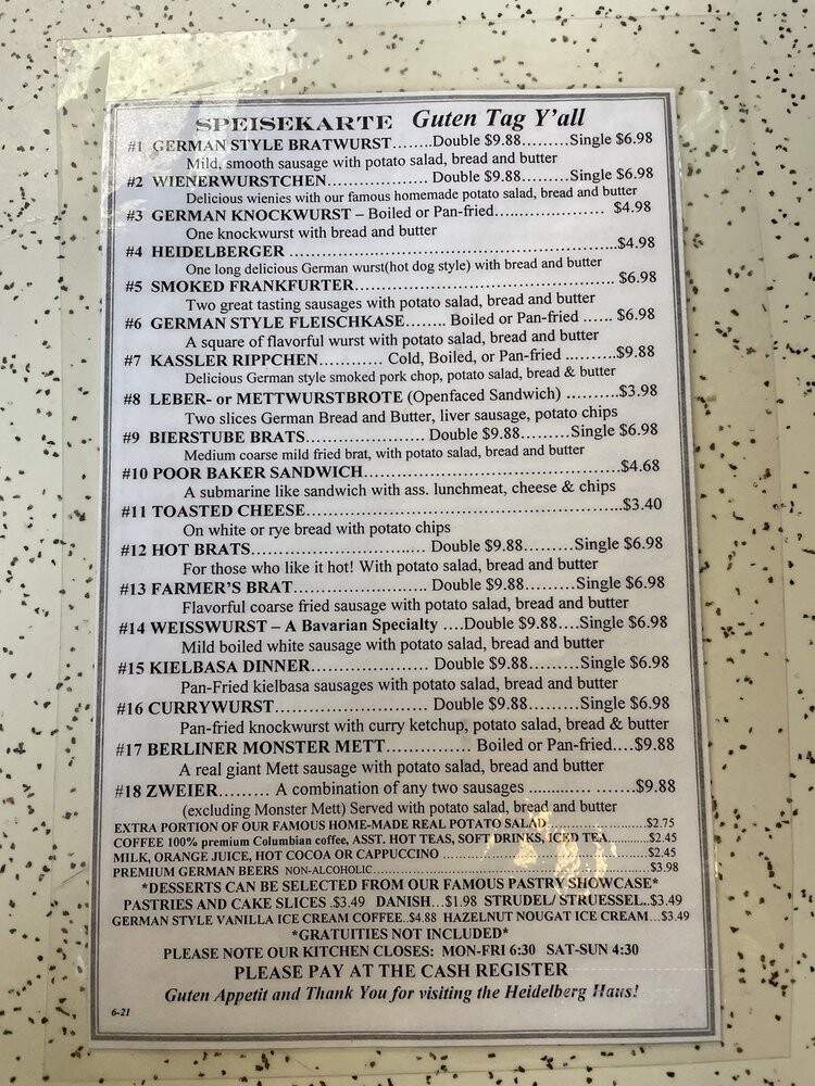 Heidelberg Haus Gift Boutique - Indianapolis, IN menu_pic