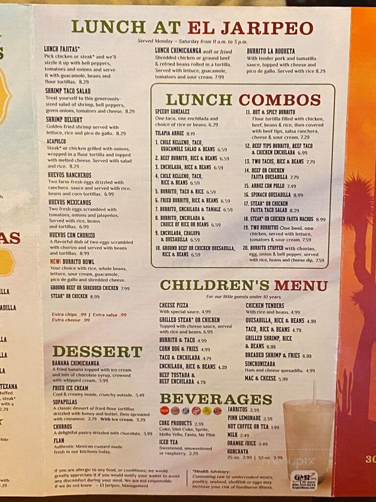 El Jaripeo - Indianapolis, IN menu_pic