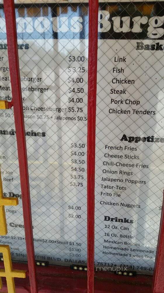 Wimpy's - Dallas, TX menu_pic