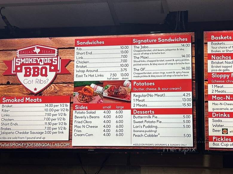 Smokey Joe's Bar-B-Que - Dallas, TX menu_pic