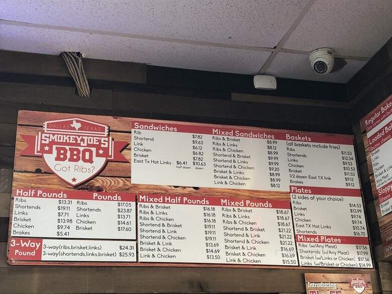 Smokey Joe's Bar-B-Que - Dallas, TX menu_pic