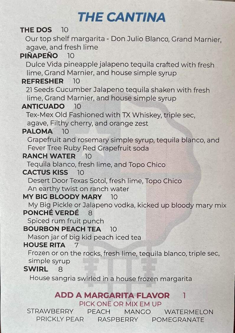 Dos Banderas Tex-Mex Cuisine - Garland, TX menu_pic