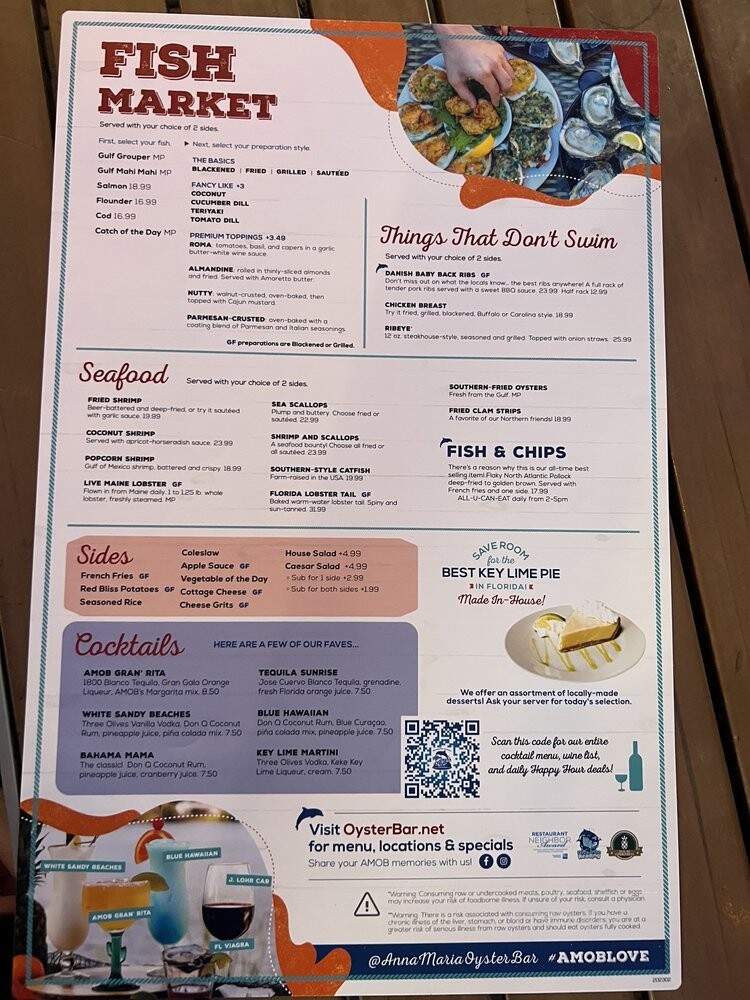 Anna Maria Oyster Bar - Bradenton, FL menu_pic