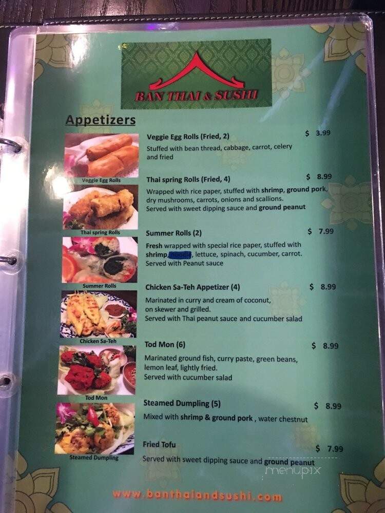 Ban Thai Restaurant - Clearwater, FL menu_pic