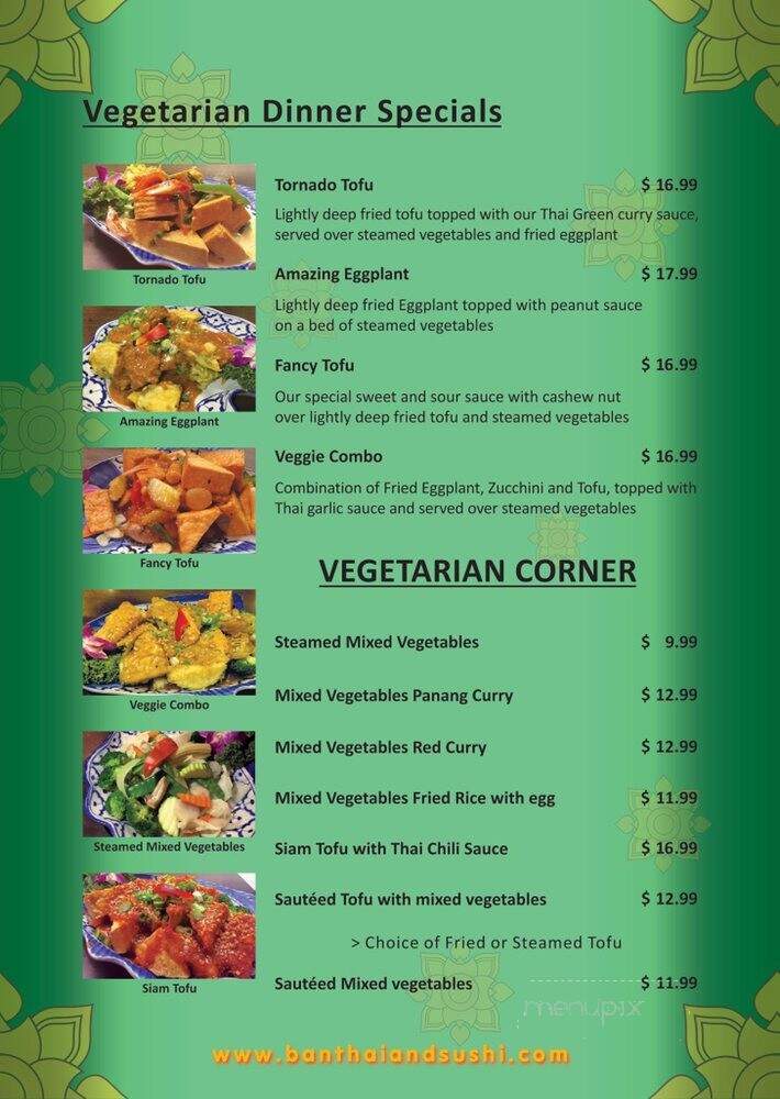 Ban Thai Restaurant - Clearwater, FL menu_pic