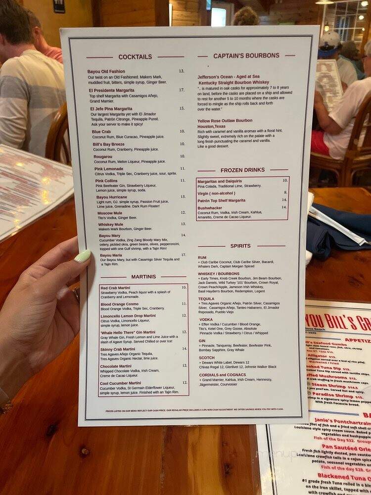 Bayou Bill's Crab House - Panama City Beach, FL menu_pic