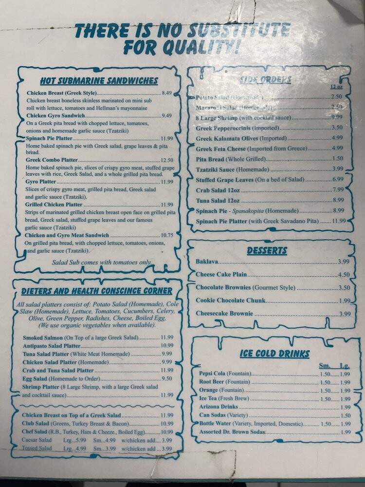 Big Foot Gyro & Subs - Fort Lauderdale, FL menu_pic