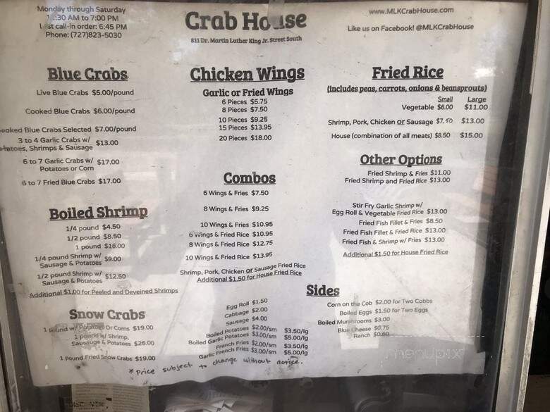 Crab House - St Petersburg, FL menu_pic