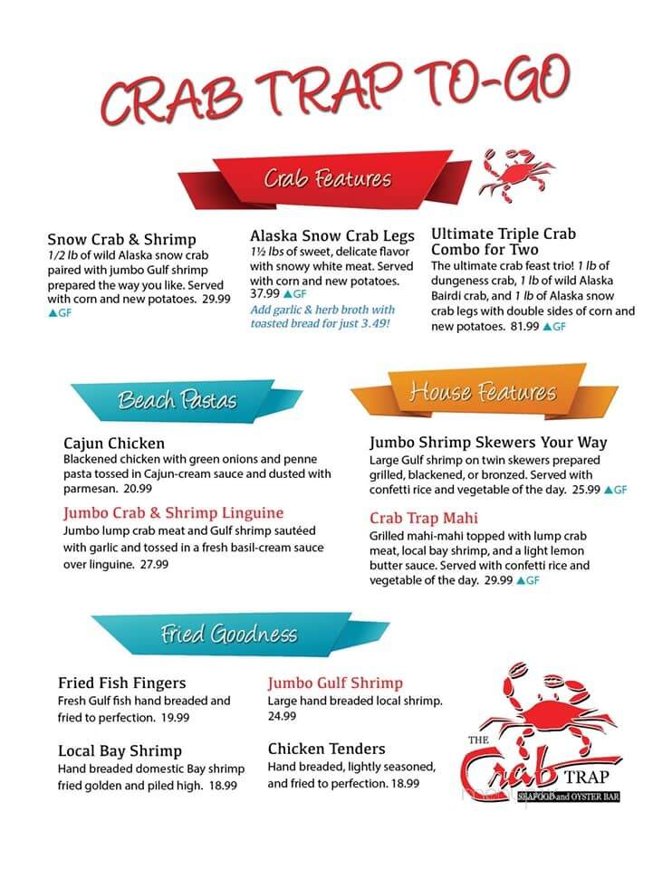 Crab Trap - Destin, FL menu_pic