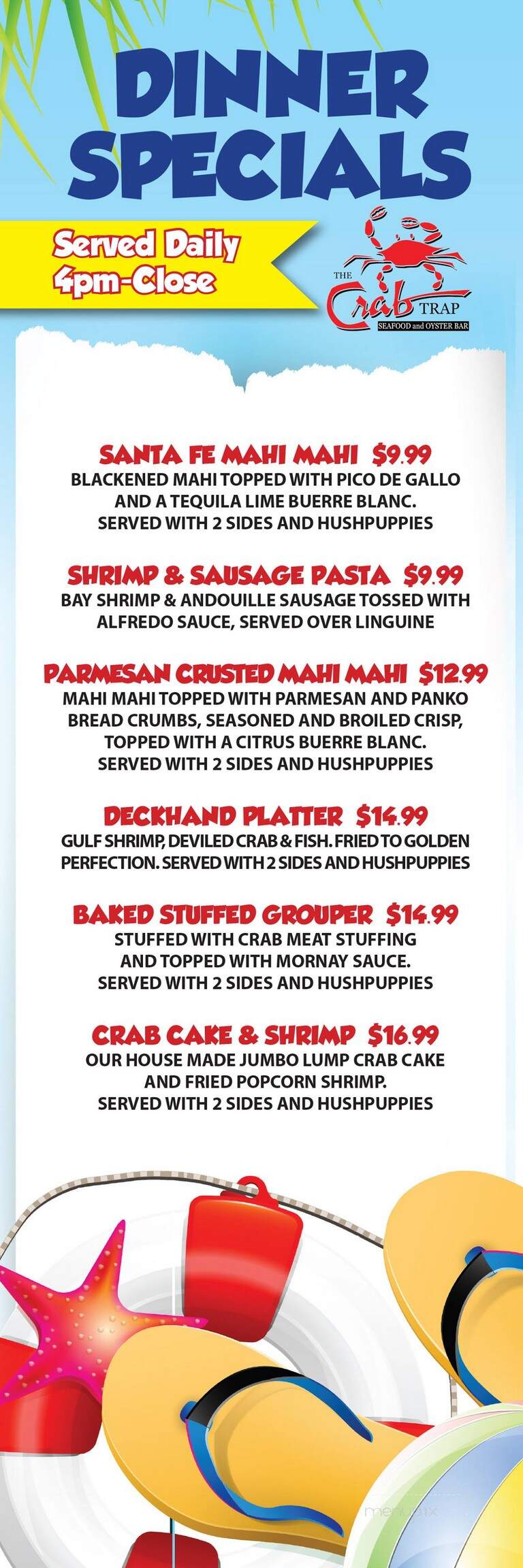 Crab Trap - Destin, FL menu_pic